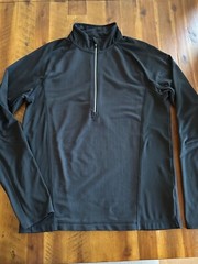 Men’s Mondetta Quarter-Zip Athletic Shirt, Black Size M