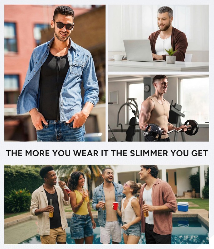 Nebility Mens Shapewear Fajas para Hombres Compression Shirt Men Body Shaper ... gallery