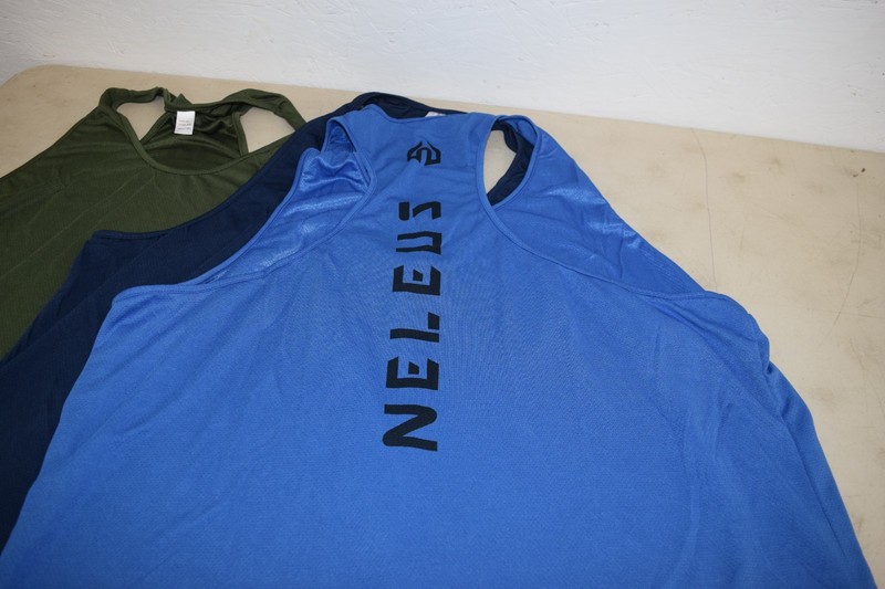 3 Pack Men's Neleus Running Athletic Shirts Racerback Tank Blue Green Navy 3XL gallery