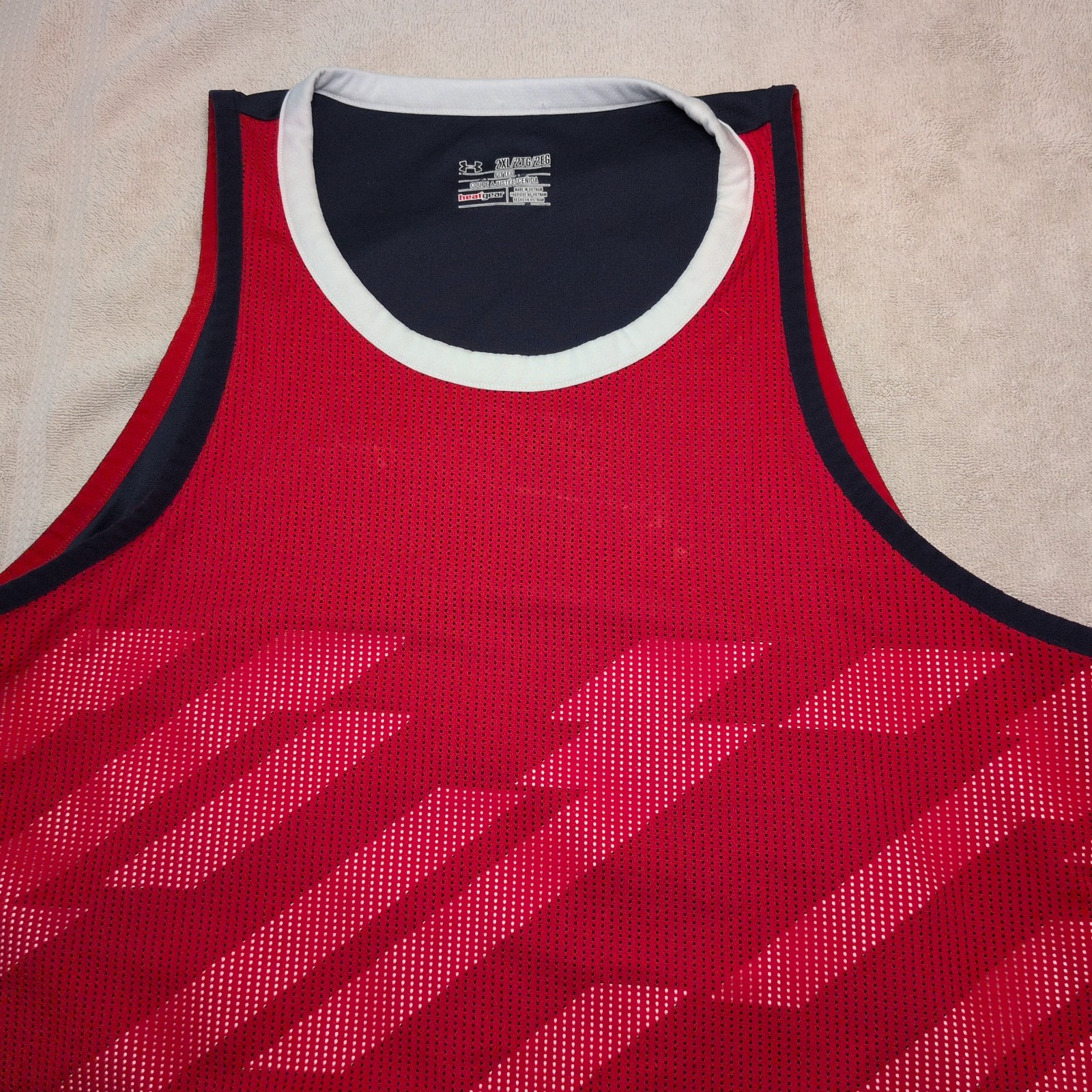 Under Armour Men's Heat Gear Tank Top Size XXL Red, White and Blue Fitted gallery
