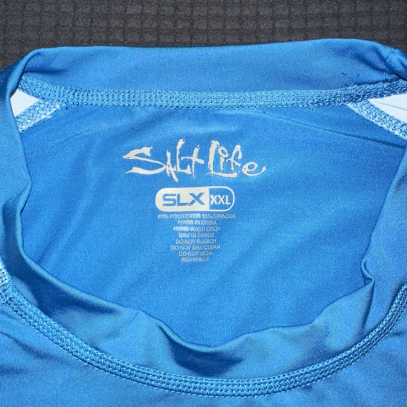 Salt Life SLX Rash Guard XXL Blue White UPF 50 Performance Shirt gallery