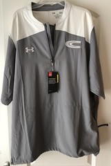 Under Armor Storm Mens Lrg 1/4 Zip Gray and White Pullover Shirt / Jacket