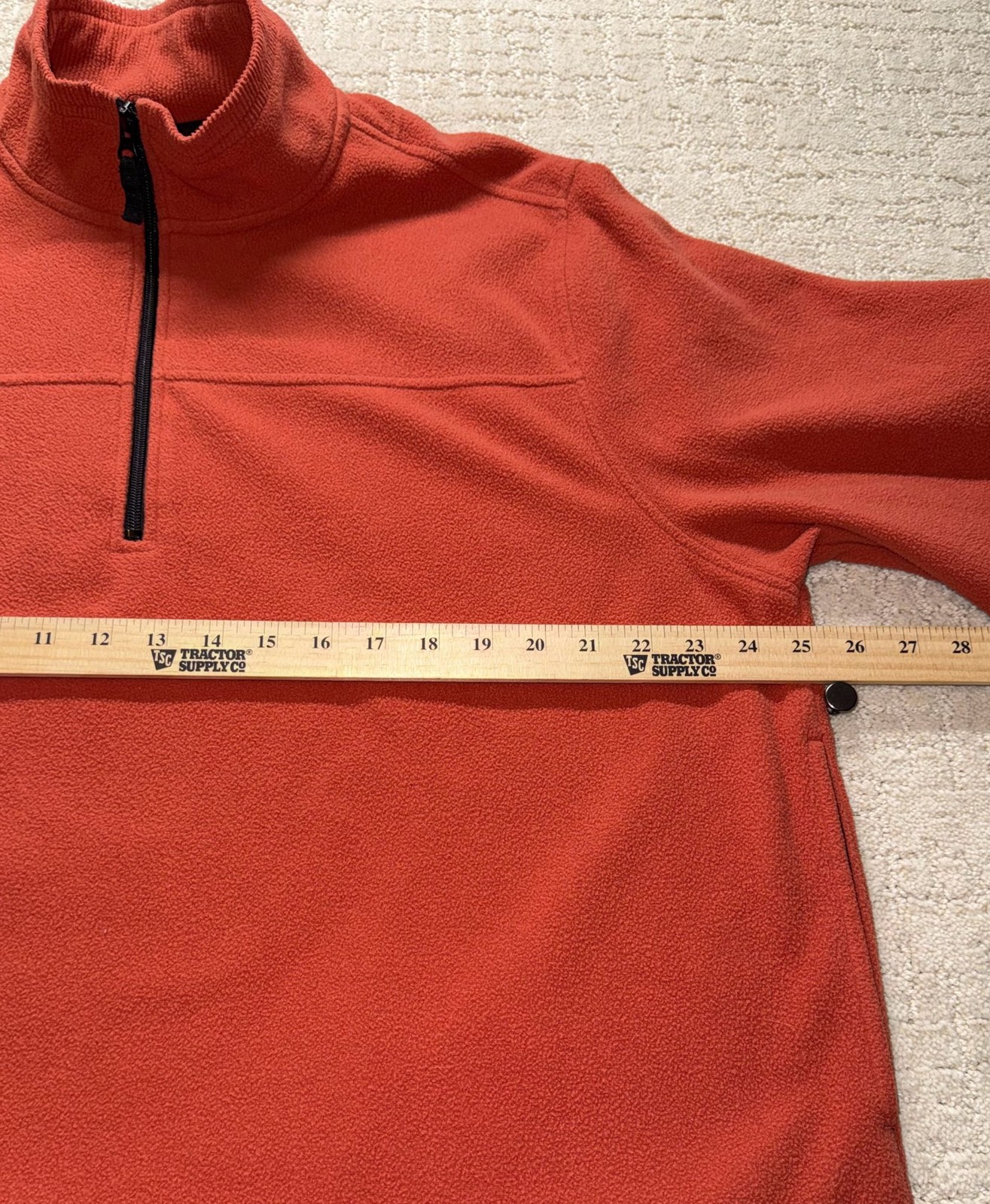 Saddlebred Fleece Pullover 1/4 Zip Long Sleeve Size L Orange gallery