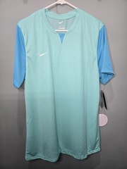 NWT Mens Nike Slim Fit Dri Fit Two Toned Teal And Blue Shirt Football/Soccer