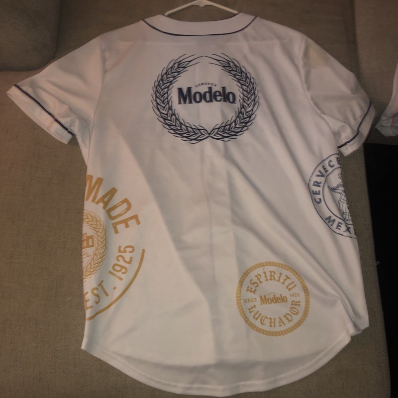 Cerveza Modelo White Unisex Baseball Jersey Size Adult X Large-READ DESCRIPTION gallery