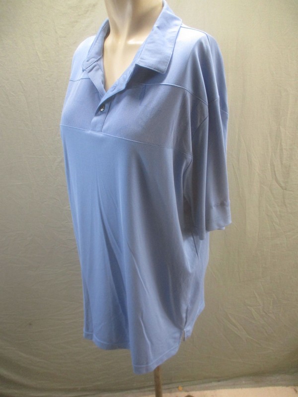 Nicklaus Size L Mens Blue Short Sleeve Collared Activewear Eco Choice Polo 057 gallery