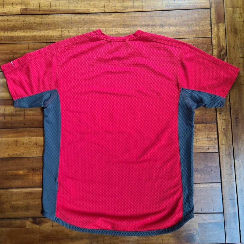 Nike Sphere Red & Grey Thermal Short Sleeve Shirt, Mens Size Large gallery