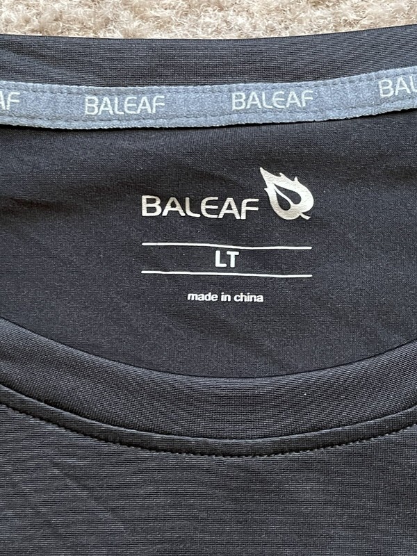 Baleaf Me's Sustainable Line Quick Dry Short Sleeve T-Shirt Black LT Running Tee gallery