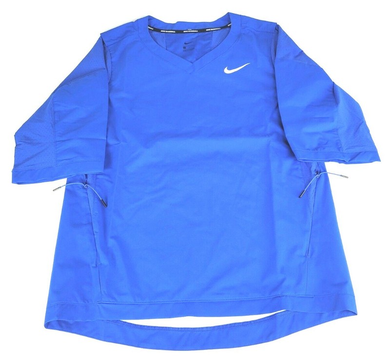 New Nike MLB Baseball Jacket Short Sleeve Shirt Cage Royal Blue 897383-493, XS gallery