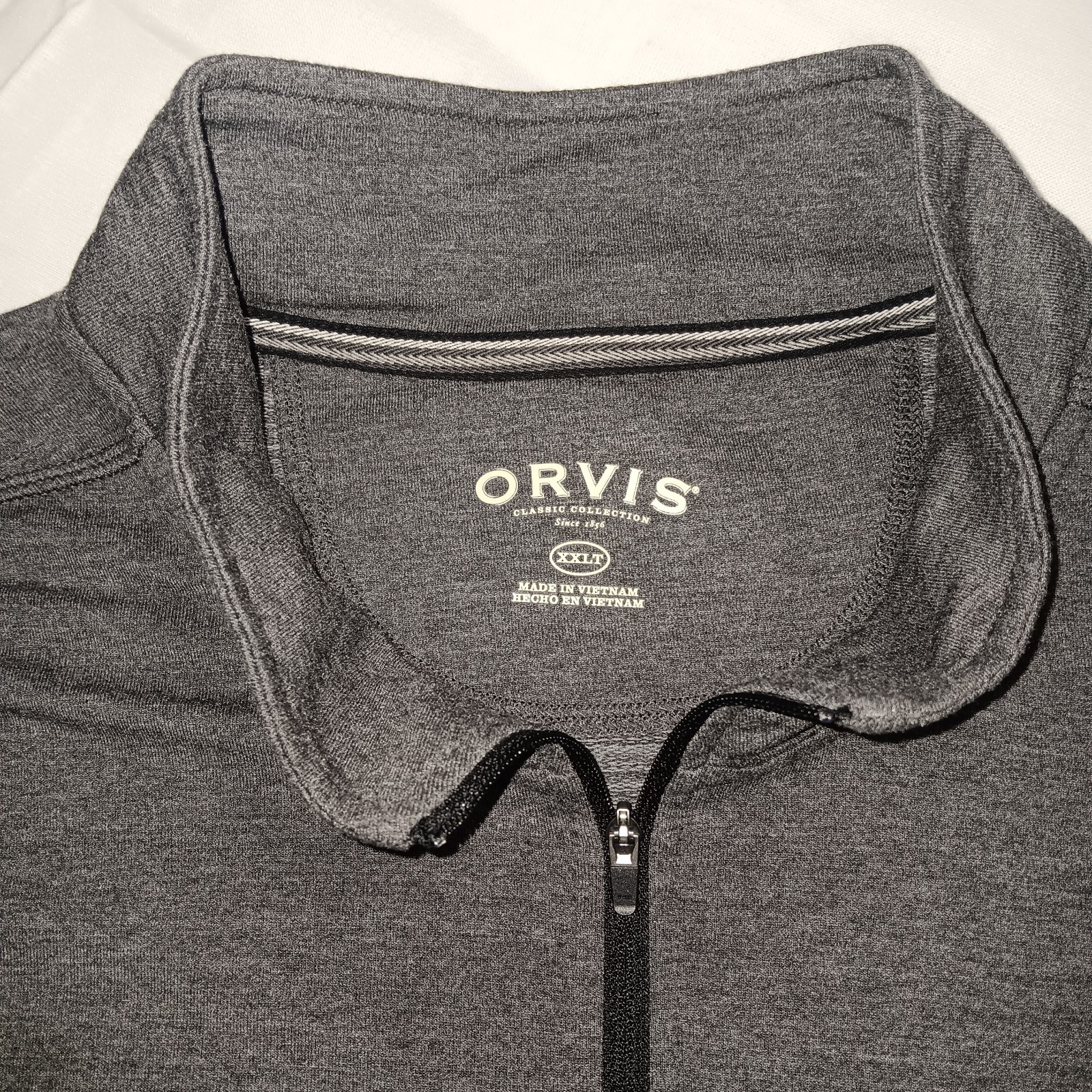 Orvis Classic Collection XXLT Gray 1/4 Zip Mock Neck Long Sleeve Pullover gallery
