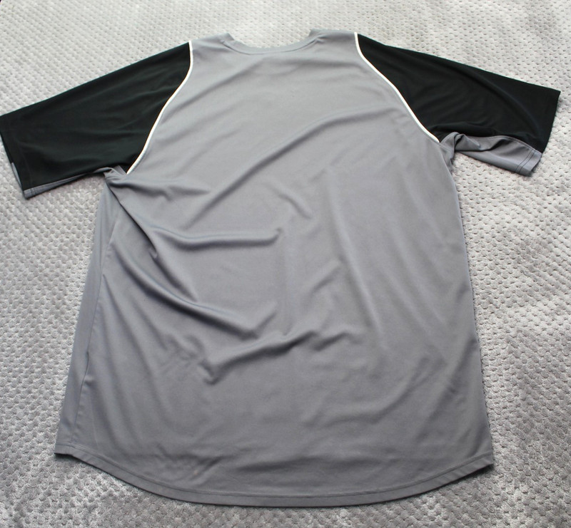Nike Shirt Mens XL Gray Black Raglan Short Sleeve Colorblock Athletic Jersey Y2K gallery