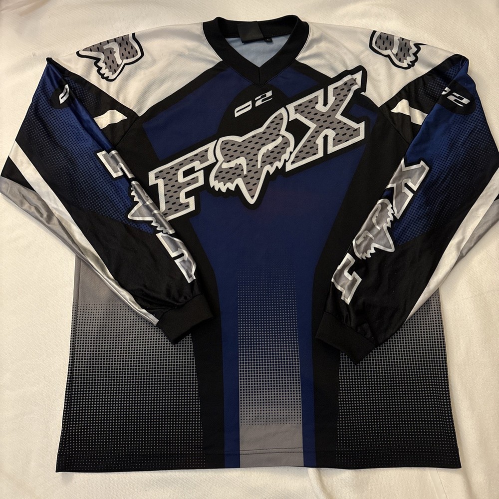 Vintage Fox Racing Jersey Blue Motocross Motorsports BMX SFX Bike 1990s - VGUC
