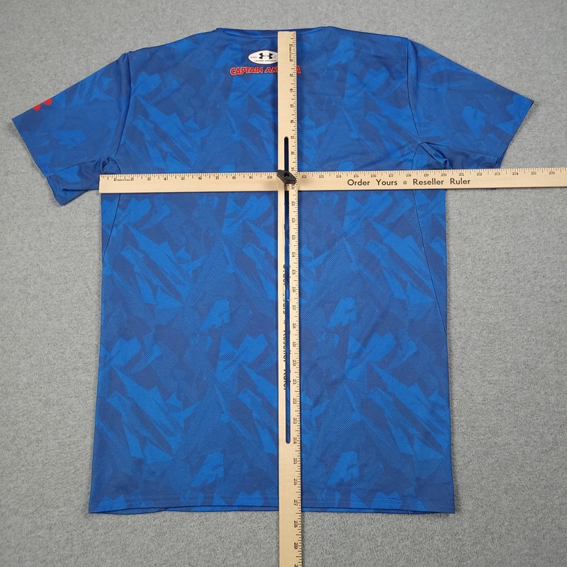 Captain America Under Armor Compression Shirt Men 2XL Blue Marvel Alter Ego Gym gallery