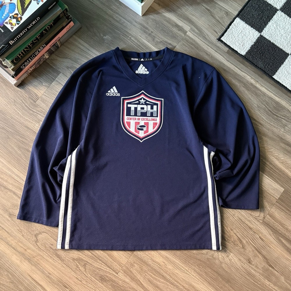 Adidas TPH Hockey Athletic Jersey Size Small Navy Blue Men’s Long Sleeve
