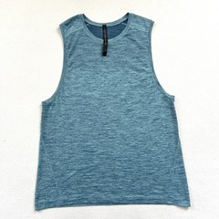 Lululemon Men Poseidon Hydra Blue Metal Vent Tech Sleeveless Muscle Tank Top L