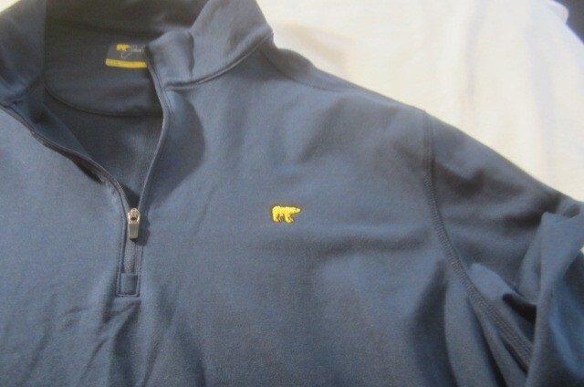 Preowned Men's Size M Blue Jack Nicklaus 1/3 Zip Front Stretch Polyester Top gallery