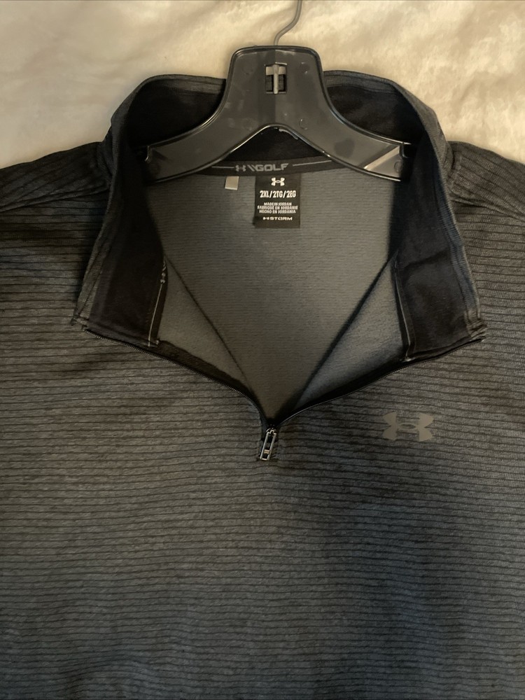 Under Armour Golf 1/4 Zip Pullover Mens 2XL XXL Storm Mock Neck Gray Long Sleeve