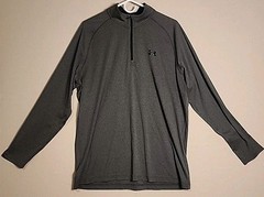 Under Armour Men’s LS 1/4 Zip Pullover Dark Gray Polyester – Lightweight XL