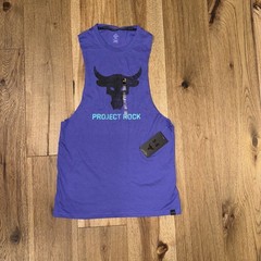 NWT NEW MEN’S SMALL Under Armour Project Rock Brahma Bull Tank Top Purple