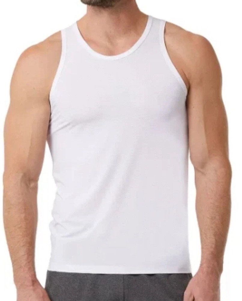NEW 32Degrees Cool Men's M 3-Pack Comfort Mesh Tank Tops White Nylon & Spandex