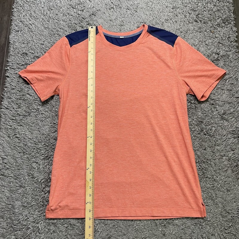 Lululemon Shirt Mens Medium Orange Blue Two Toned Casual Activewear gallery