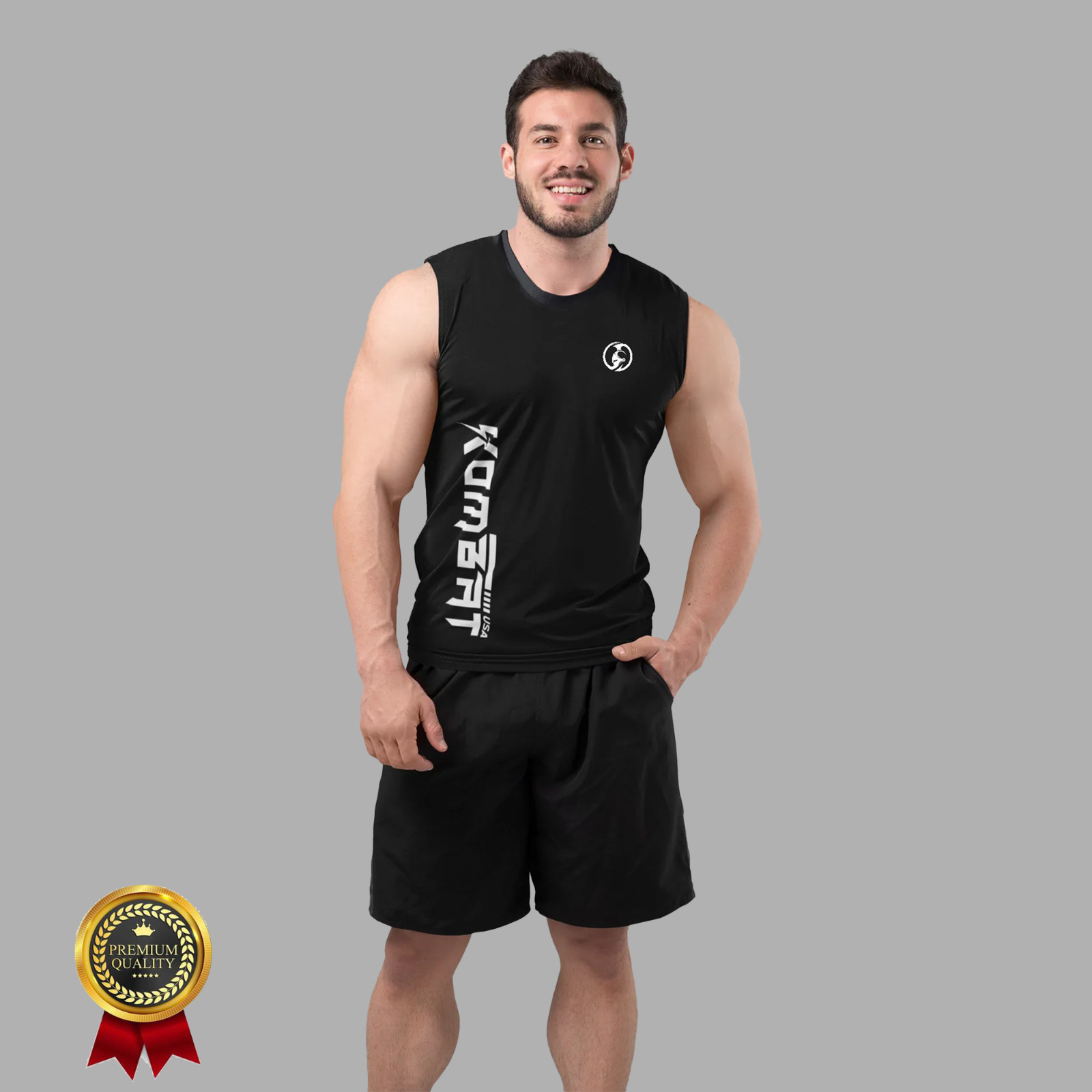 Kombat Men's Round Neck Tank Top Athletic Sleeveless Lightweight, Workout Shirt gallery