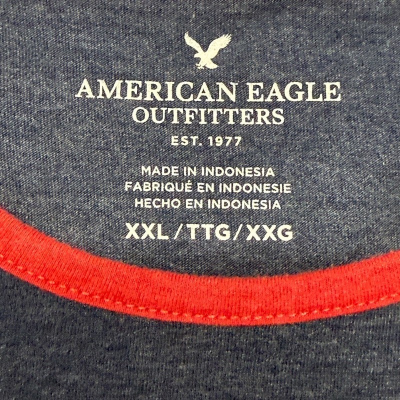 American Eagle Outfitters Navy, White & Red Striped Men's Tank Top gallery