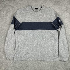 Dunning Shirt Mens Size Medium Gray Colorblock Golf Long Sleeve Tee Crew Neck