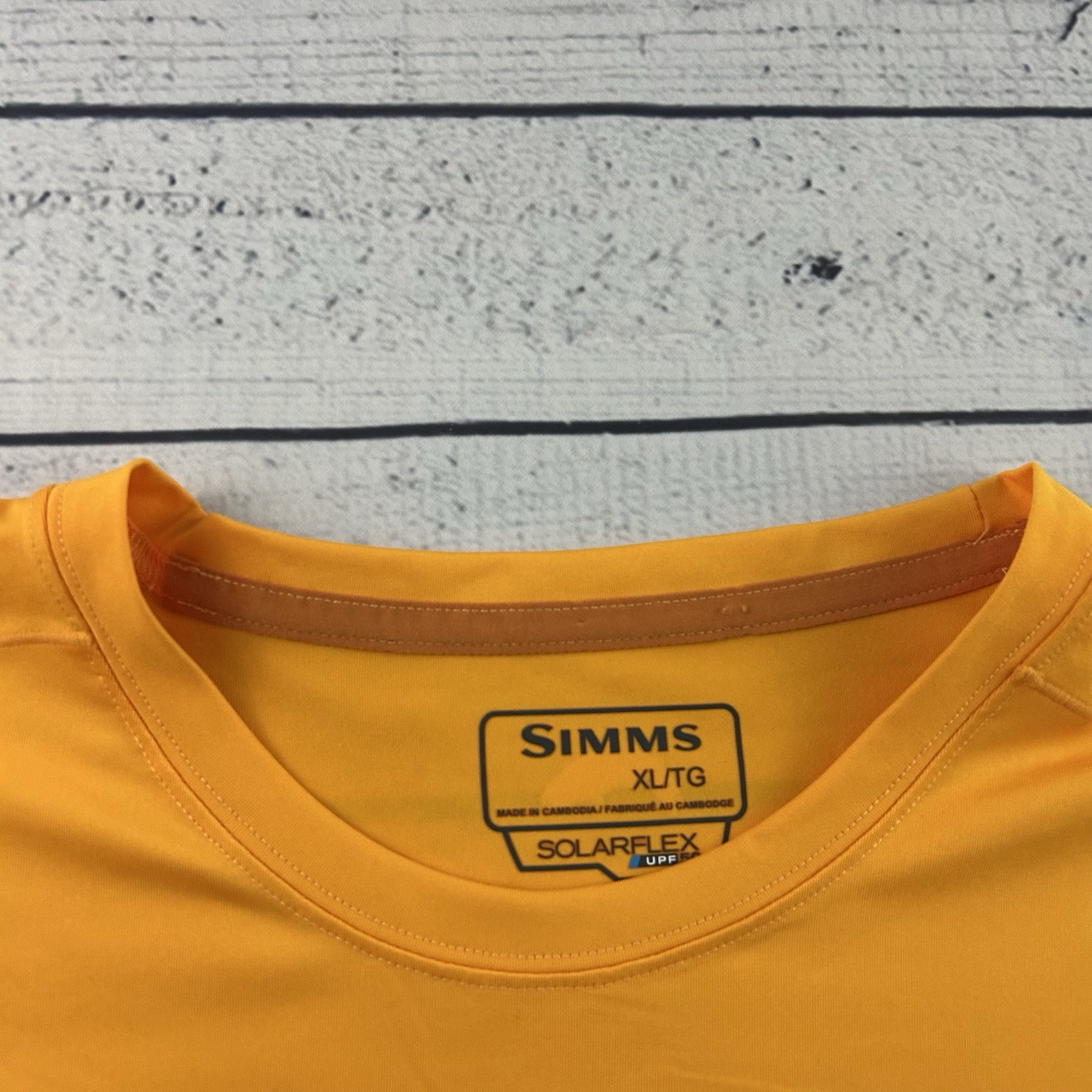SIMMS Solarflex Long Sleeve Athletic Fishing Outdoor Shirt Men's XL Yellow Gold gallery