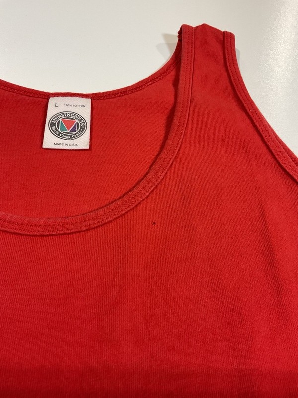 Vintage Munsingwear Tank Top Sz L Made In USA Beach Cotton 90s gallery