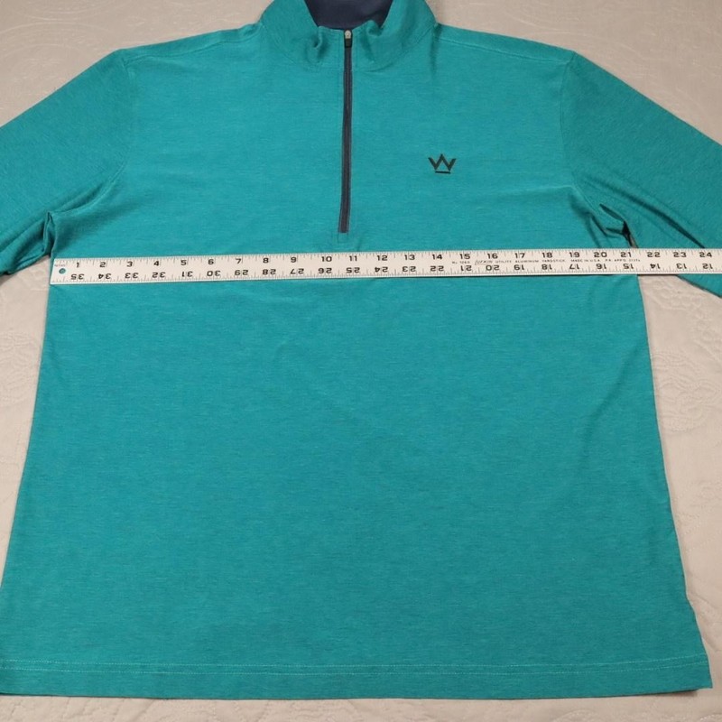 Straight Down 1/4 Zip Pullover Men Medium Blue Long Sleeve Golf Performance Tech gallery