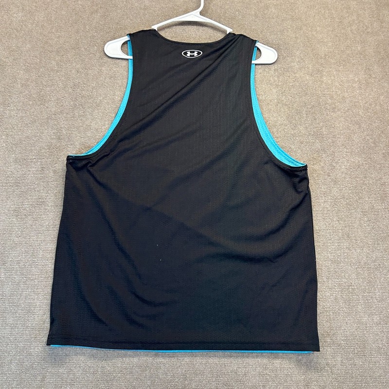 Project Rock Reversible Tank Men's Large Training Mesh Black Teal Under Armour gallery