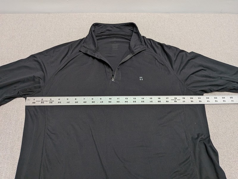 Tommy John Long Sleeve 1/4 Zip Pullover Shirt Mens L Black Logo Pocket Athletic gallery