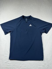 Adidas 1/4 Zip Coaches Golf Pullover Mens S Navy Blue Performance Short Sleeve