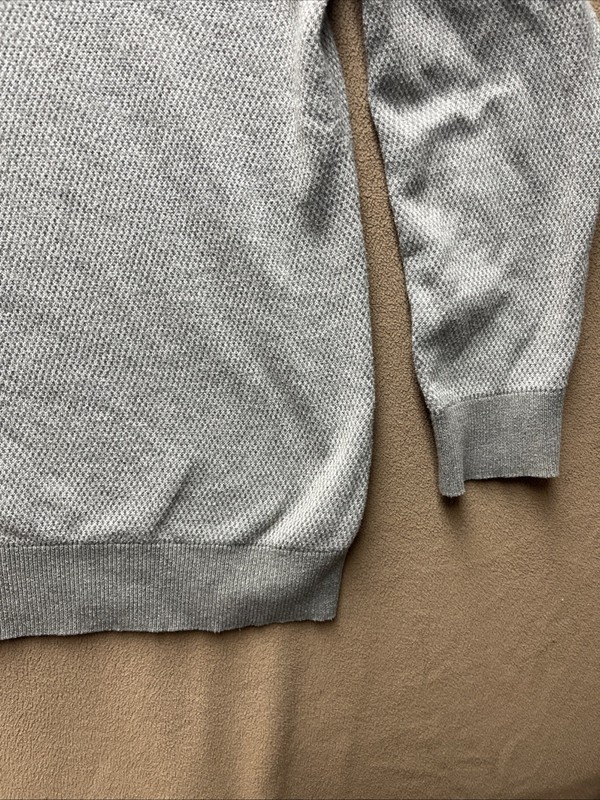 Vineyard Vines Pullover Mens Large Gray Sweater Quarter Zip Cotton/Poly/Wool gallery