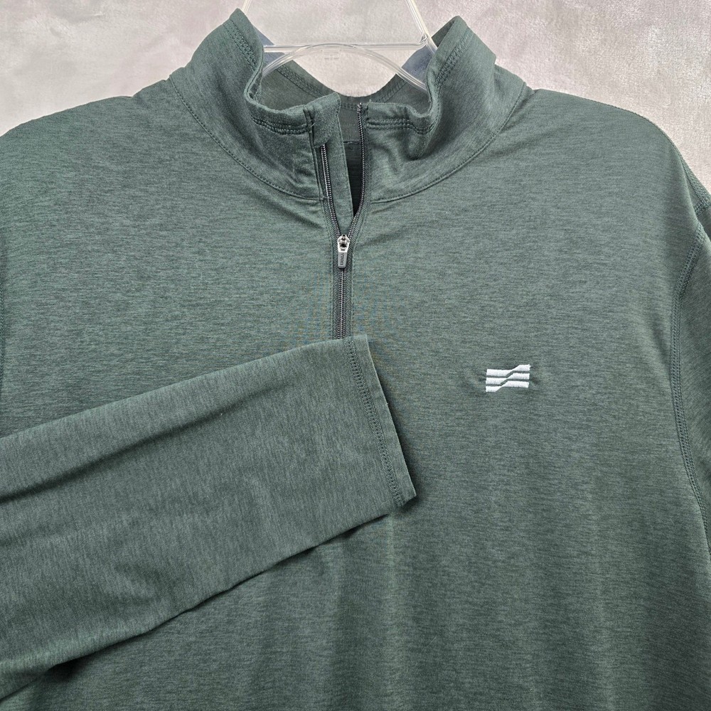 Vuori Size Large Ease Performance Zip Pullover Green V2001 Long Sleeve Shirt