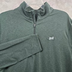 Vuori Size Large Ease Performance Zip Pullover Green V2001 Long Sleeve Shirt
