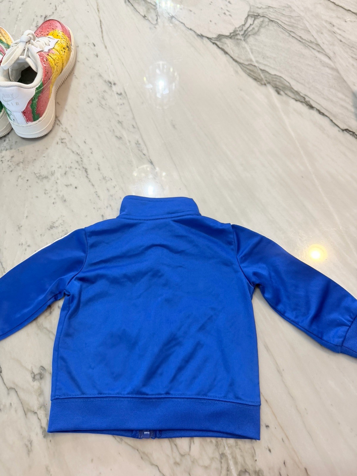 Nike Men’s Blue Full Zip Track Jacket Stand Collar Logo Long Sleeve 12M gallery