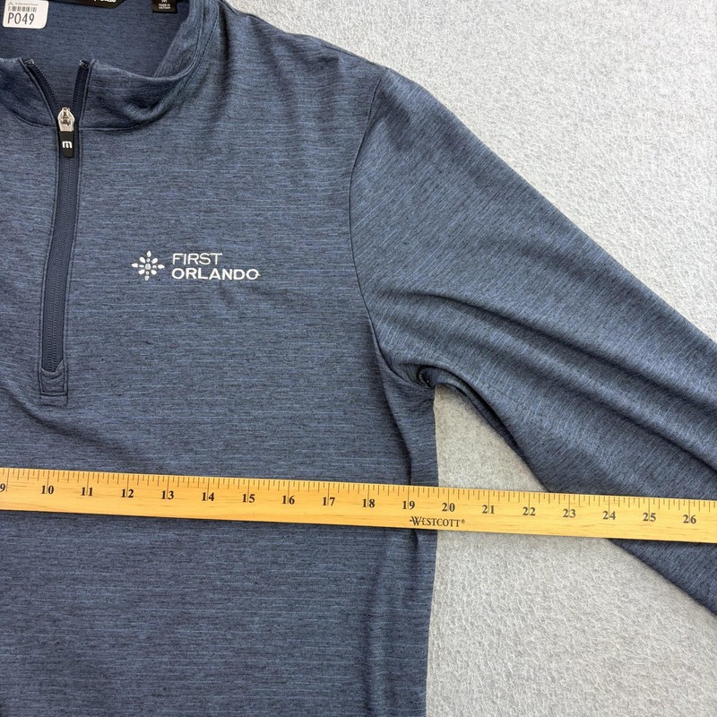 Travis Mathew Pullover Mens Medium Blue Quarter Zip Embroidered Long Sleeve gallery