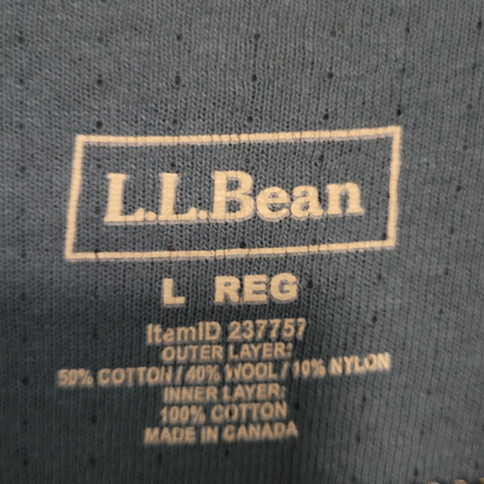 LL Bean Double Layer Shirt Men Large Reg Wool Blend Thermal Base Layer Canada gallery