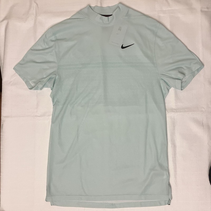 Nike Golf Tiger Woods ADV Dri Fit Mock Polo DR5324 346 Jade Ice Black Sz S T gallery