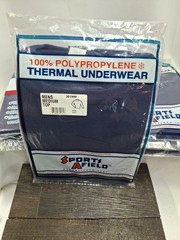 Vtg Sports Afield 100% Polypropylene Long Sleeve Shirt Thermal Blue Mens Size M