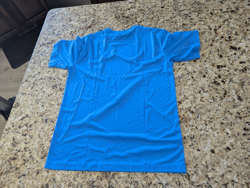 Men's Short Sleeve Sun Protection Shirt Quick Dry UPF 50+ Azure Blue size S gallery