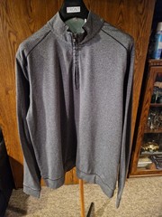 CB DryTec 1/4 Zip Pullover Mock Neck Long Sleeve Gray Lightweight Stretch Men’s