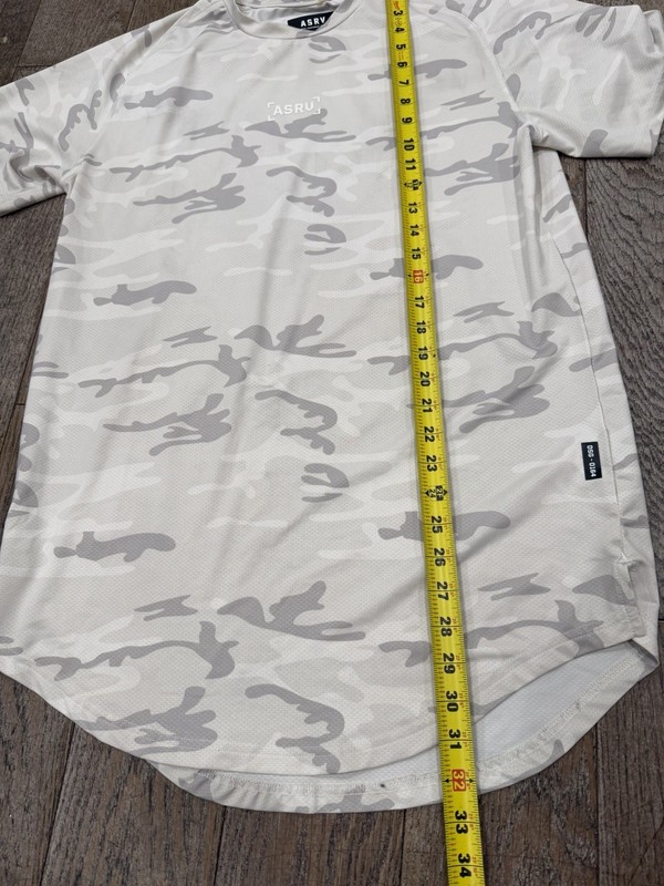 ASRV Silver-Lite DSG-0164 Camo Training T-Shirt White Gray Curved Hem Men’s M gallery