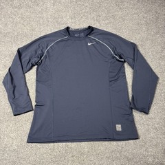 Nike Pro Dri-FIT Shirt Mens 2XL Blue Long Sleeve Fitted Base Layer Top