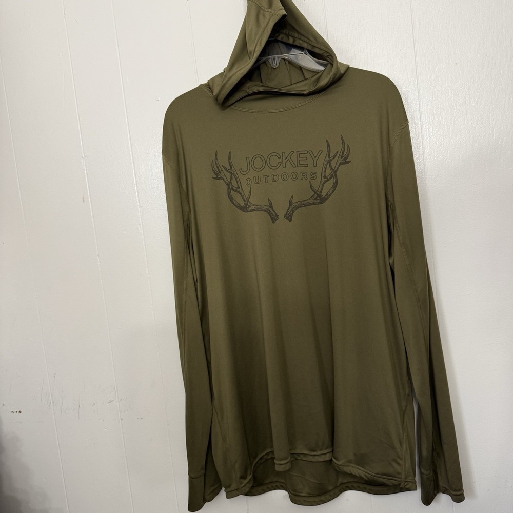 Jockey Outdoors Hooded Long Sleeve Shirt XL Olive Green Hunting Performance
