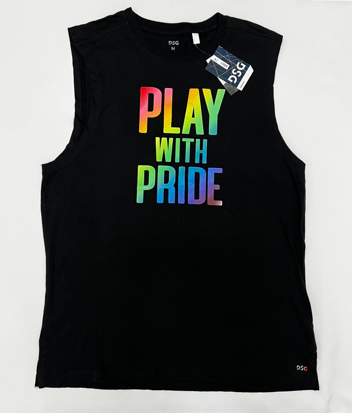 DSG Men’s Black Pride Muscle Tank Top Size Medium gallery