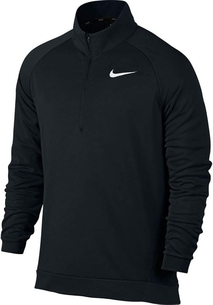 Nike Mens Dry Quarter Zip Fleece Shirt Black/White 860477-010 Size XX-Large gallery