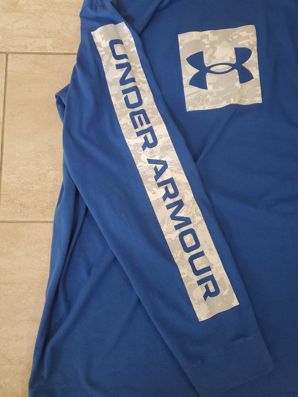 Men's 4XL Under Armour Camo Boxed ~Long Sleeve T-Shirt~Royal Blue EUC gallery